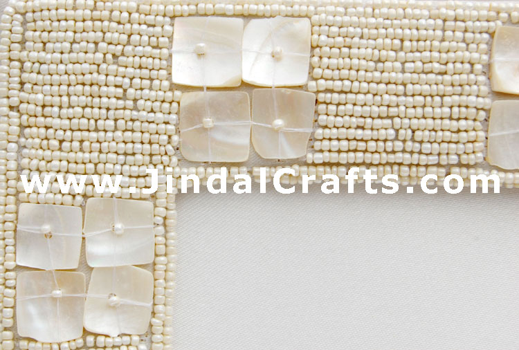 Hand Made Beaded and Embroidered Photo Frame India Art