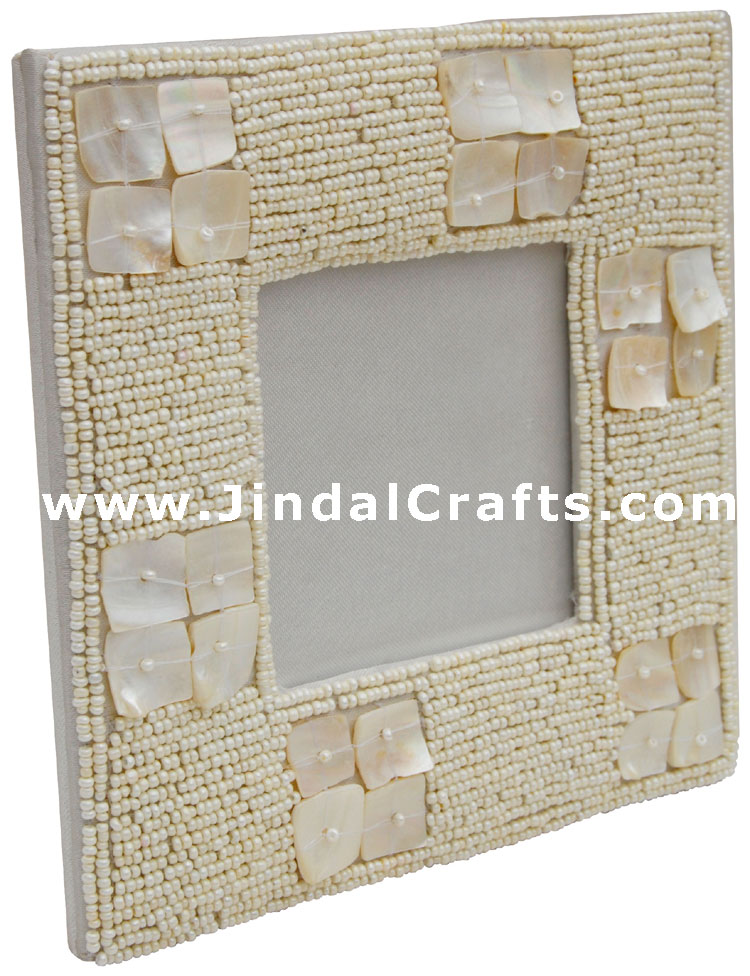 Hand Made Beaded and Embroidered Photo Frame India Art