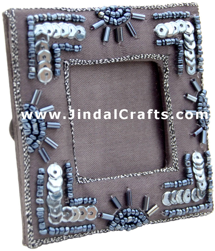 Hand Made Beaded and Embroidered Photo Frame India Art