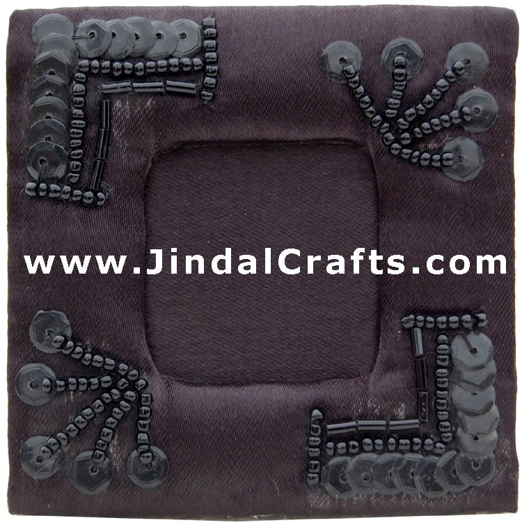 Hand Made Beaded and Embroidered Photo Frame India Art