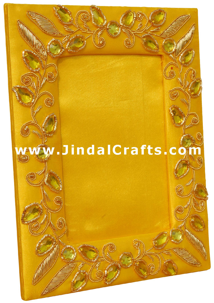 Hand Made Beaded and Embroidered Photo Frame India Art