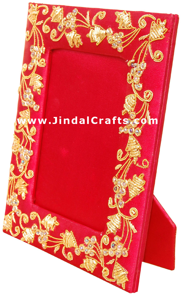 Hand Made Beaded and Embroidered Photo Frame India Art