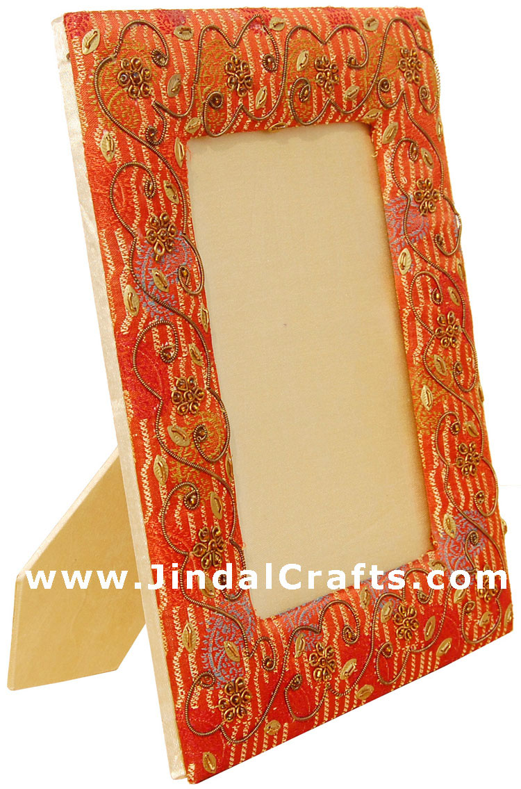 Hand Made Beaded and Embroidered Photo Frame India Art