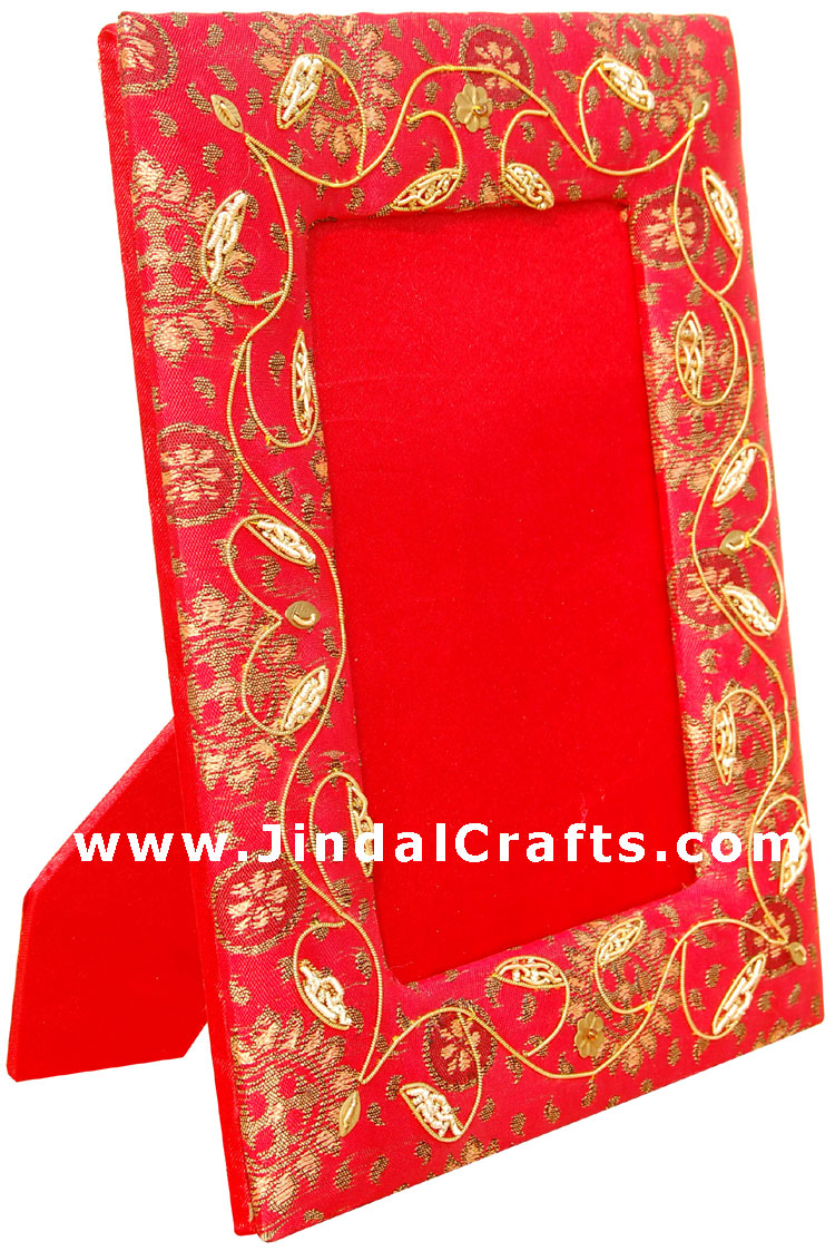 Hand Made Beaded and Embroidered Photo Frame India Art