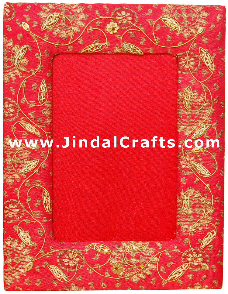 Hand Made Beaded and Embroidered Photo Frame India Art