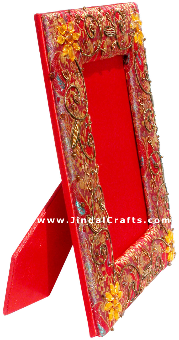 Photo Frame - Hand Embroidered Beaded Jari Zari Work Handicrafts Gifts Souvenirs