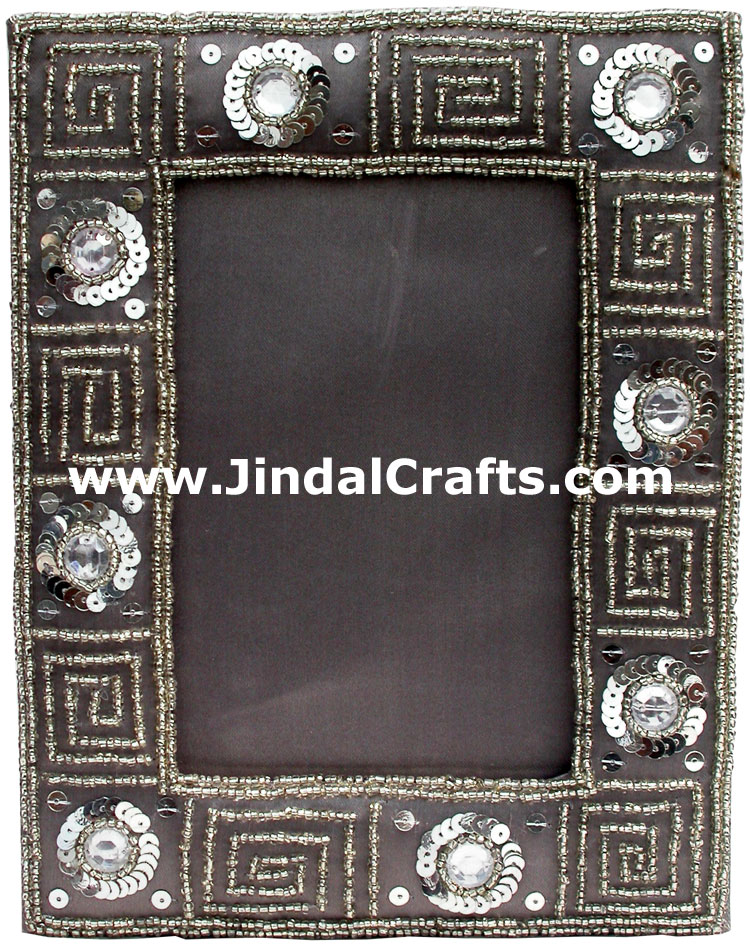 Hand Embroidered Beaded Picture Frame India Designer Photo Frame Arts Souvenirs