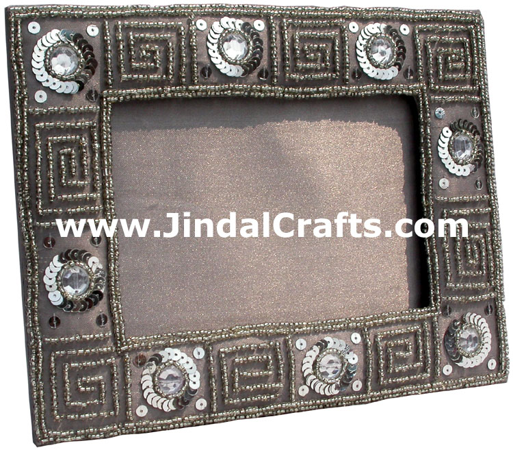 Hand Embroidered Beaded Picture Frame India Designer Photo Frame Arts Souvenirs