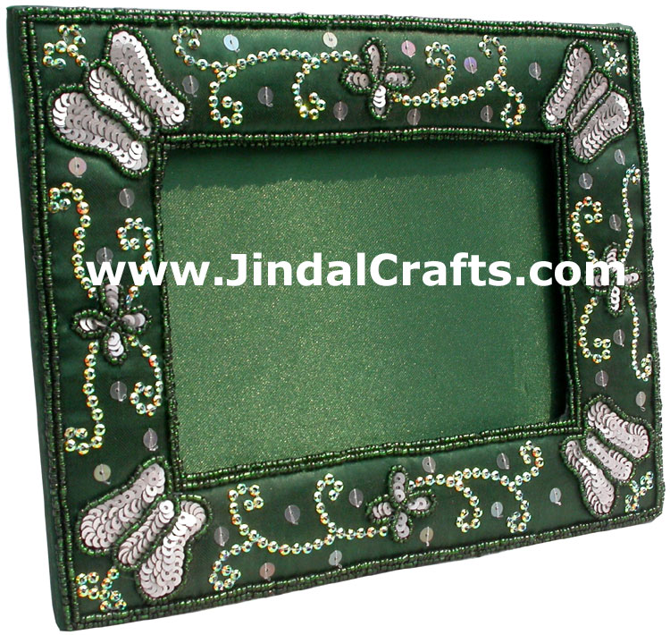 Hand Embroidered Beaded Photo Picture Frame India Arts