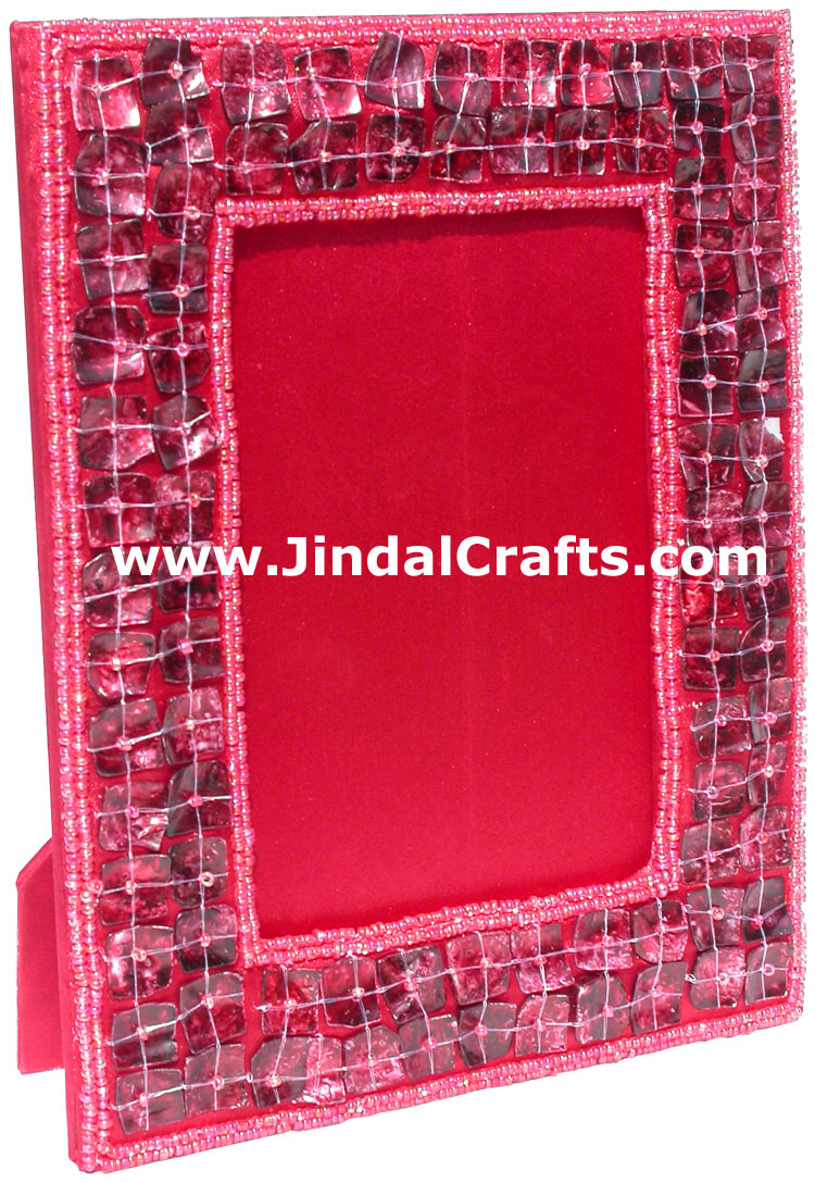 Hand Embroidered Photo Picture Frame India Art Collectible Gift Handicrafts Gift