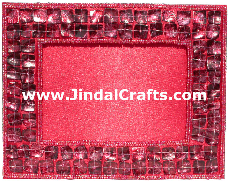 Hand Embroidered Photo Picture Frame India Art Collectible Gift Handicrafts Gift
