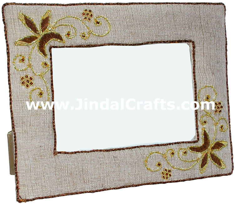 Photo Frame Beaded Hand Embroidered Jari Zari Craft Art