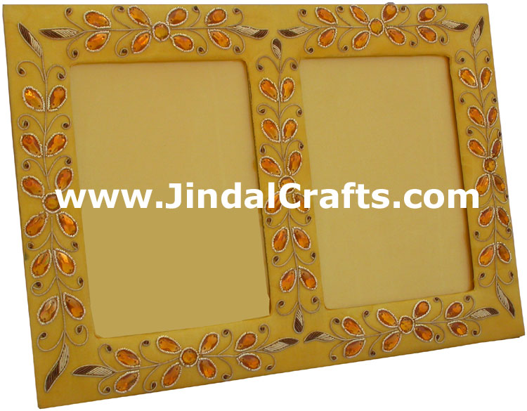 Photo Frame Beaded Hand Embroidered Jari Zari Craft Art
