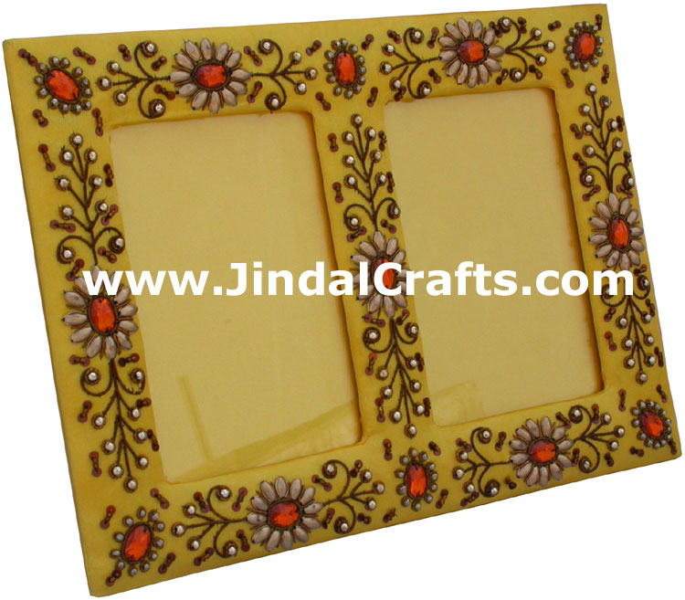 Photo Frame Beaded Hand Embroidered Jari Zari Craft Art
