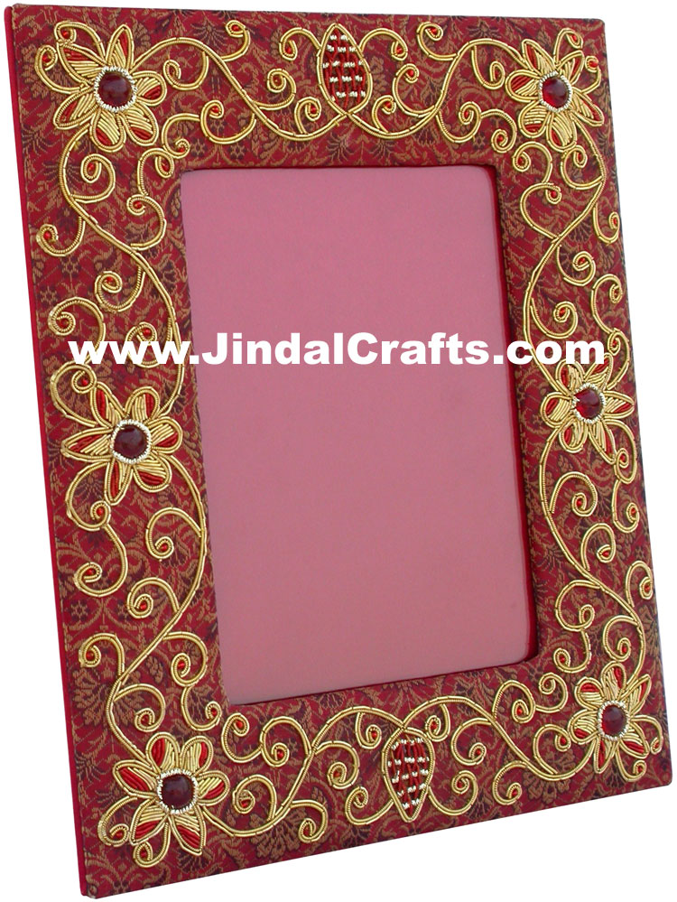 Hand Embroidered Photo Frame Indian Handicrafts Arts Crafts Gift Souvenir Beaded
