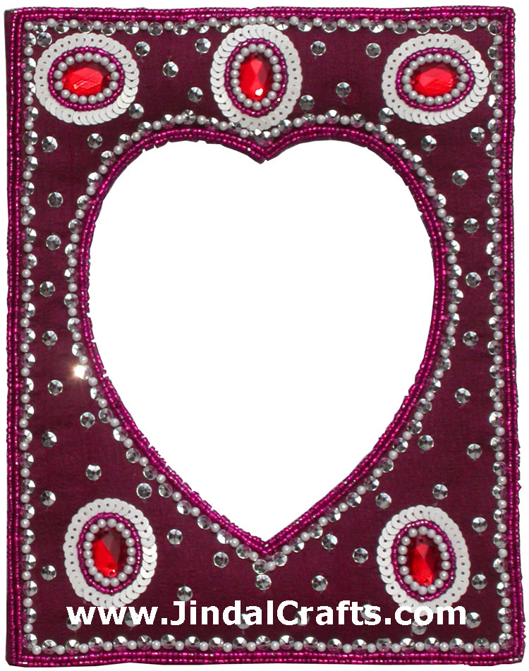 Hand Embroidered Beaded Zari Zardozi Photo Frame Rich Indian Traditional Crafts