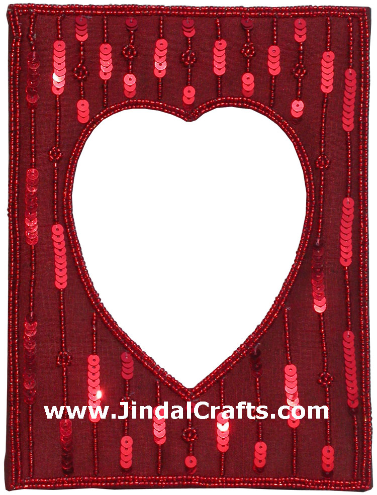Hand Embroidered Beaded Zari Zardozi Photo Frame Rich Indian Traditional Crafts