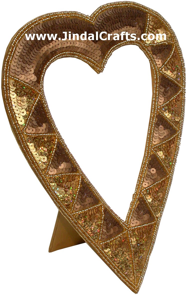 Hand Embroidered Beaded Zari Zardozi Photo Frame Rich Indian Traditional Crafts