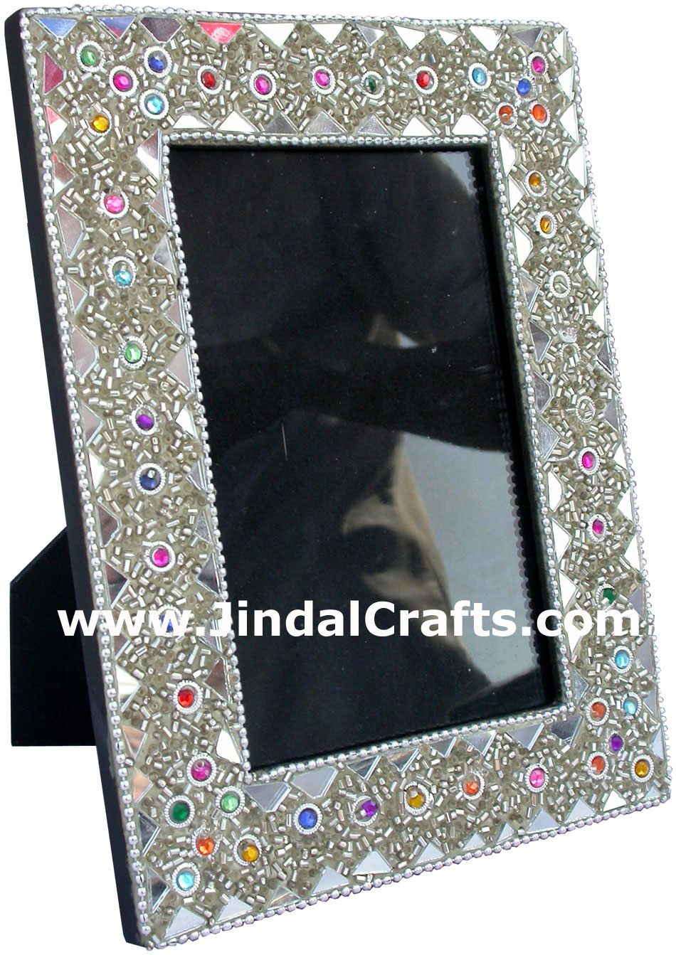 Hand Made Lac Mirror Photo Frame Rich Indian Traditional Crafts Handicrafts Arts