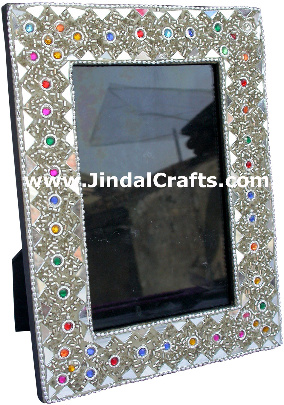 Hand Made Lac Mirror Photo Frame Rich Indian Traditional Crafts Handicrafts Arts