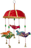Handmade Traditional Five Birds Hanging India Folk Art