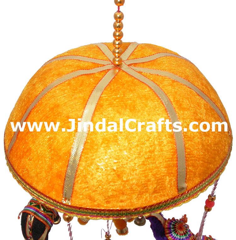 Handmade Traditional Five Elephants Hanging Indian Art