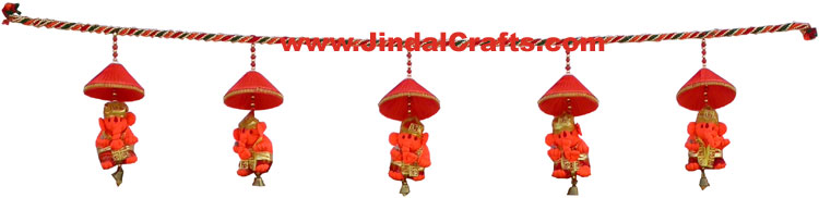 Colourful Handmade Ganesha Hanging Toran Home Decor Traditional Handicraft India