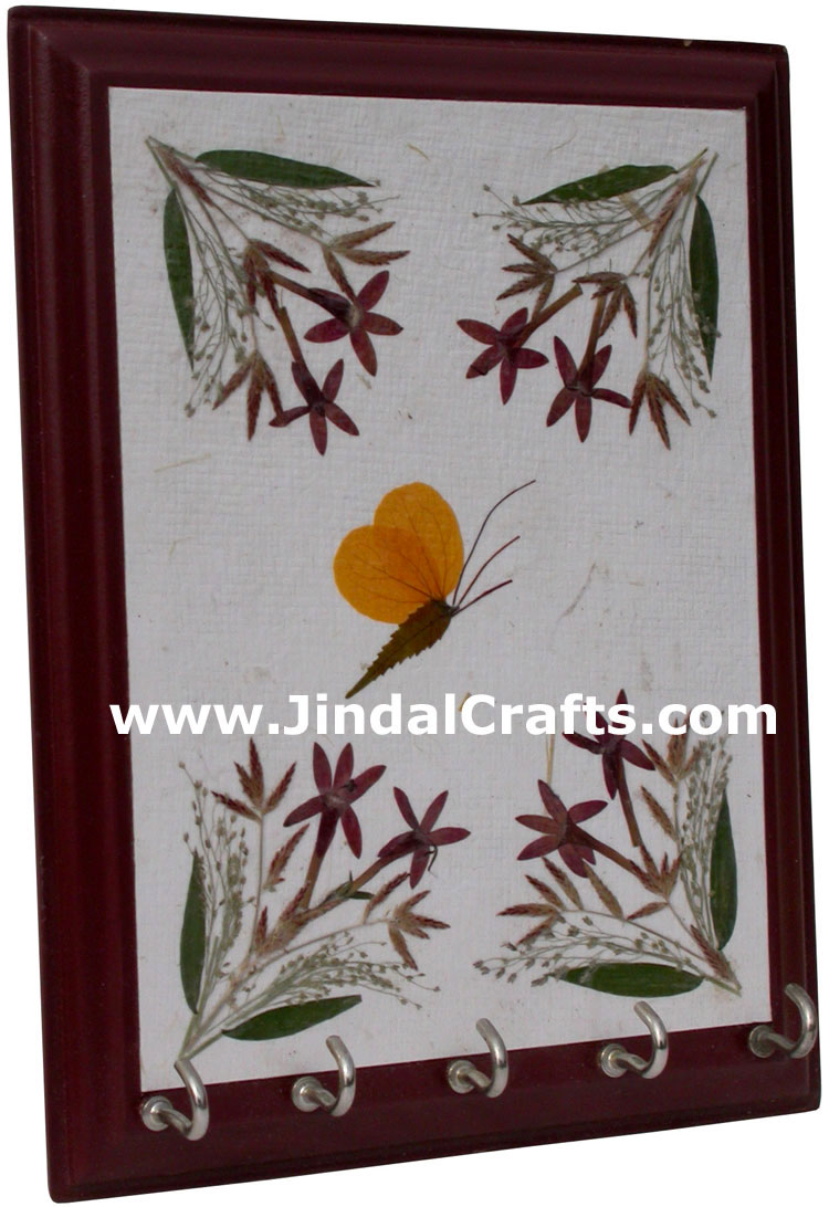 Hand Made Dried Flowers Decorative Key Holder India Art