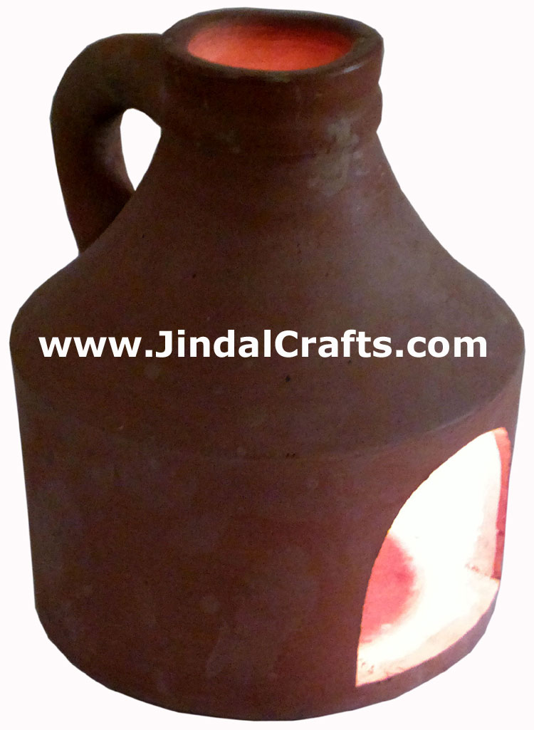 Hand Made Terracotta Oil Lamp Indian Tribal Artifact Handicrafts Crafts Arts