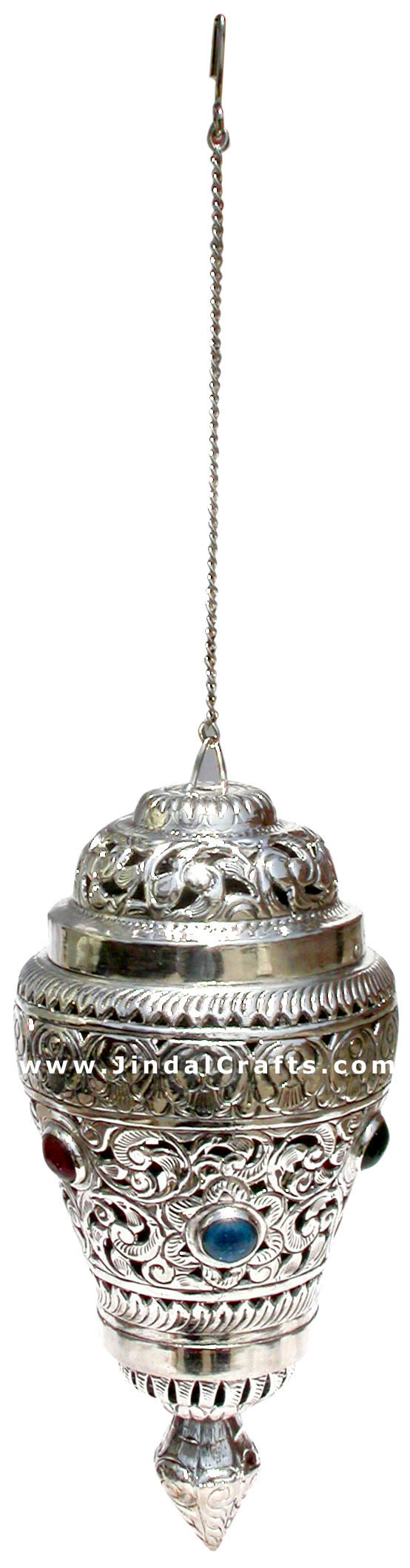 Hand Carved Silver Plated Traditional Lampshade India