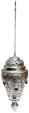 Hand Carved Silver Plated Traditional Lampshade India
