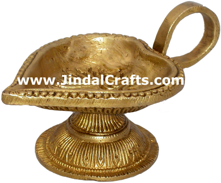 Lamp Diya Brass Made India Religious Decor Handicrafts