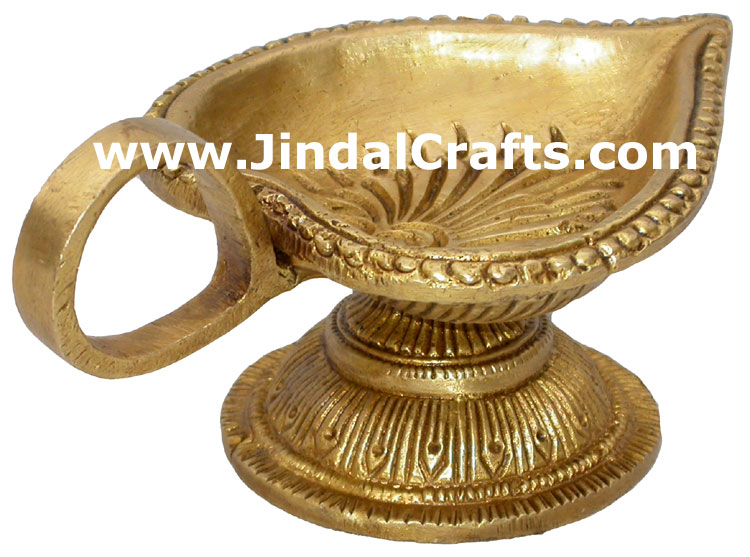 Lamp Diya Brass Made India Religious Decor Handicrafts