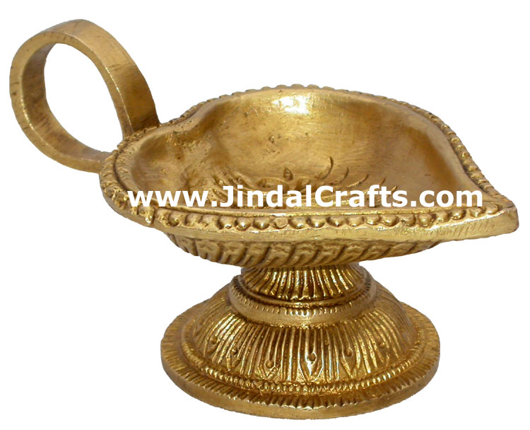 Lamp Diya Brass Made India Religious Decor Handicrafts