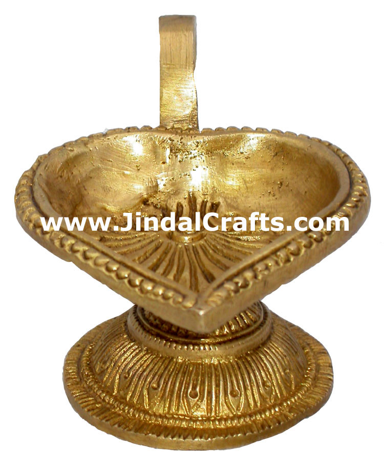 Lamp Diya Brass Made India Religious Decor Handicrafts