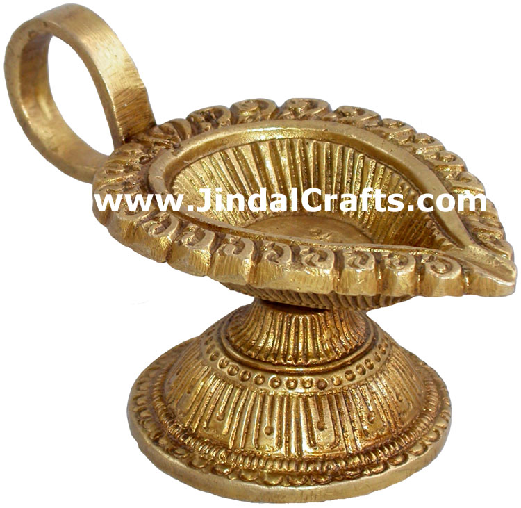 Lamp Diya Brass Made India Religious Decor Handicrafts Crafts Arts Religious