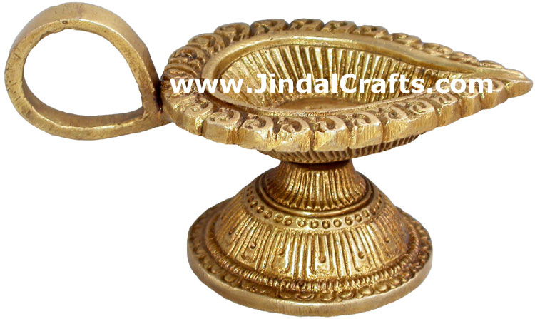 Lamp Diya Brass Made India Religious Decor Handicrafts Crafts Arts Religious