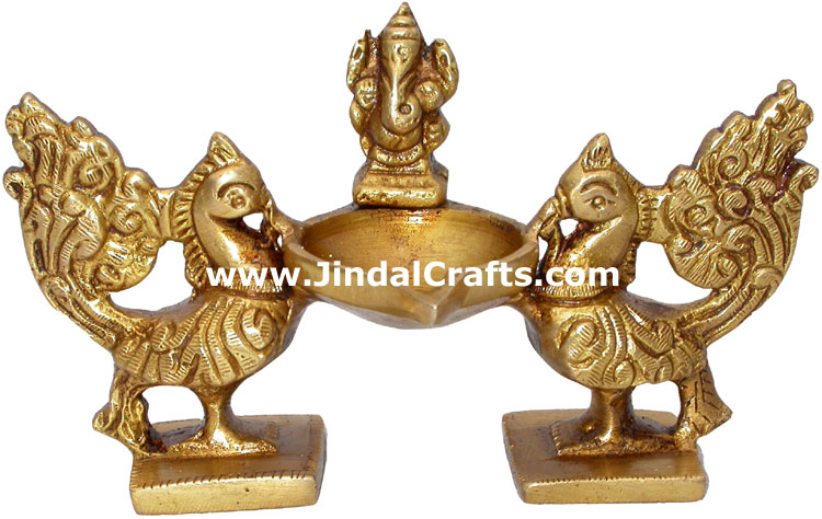 Lamp Diya Brass Made India Religious Decor Handicrafts India Artifact