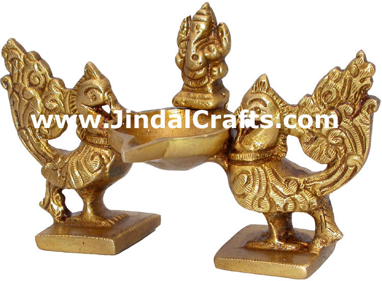 Lamp Diya Brass Made India Religious Decor Handicrafts India Artifact