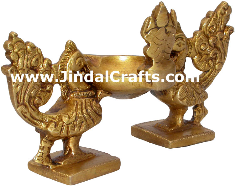 Lamp Diya Brass Made India Religious Decor Handicrafts India Artifact
