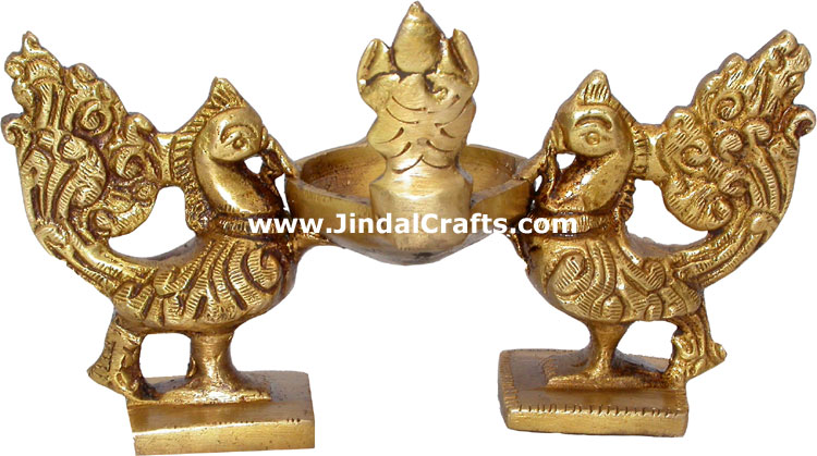 Lamp Diya Brass Made India Religious Decor Handicrafts India Artifact