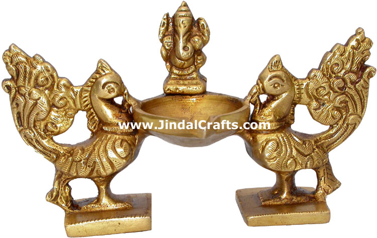 Lamp Diya Brass Made India Religious Decor Handicrafts India Artifact