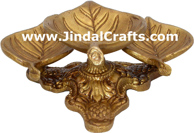 Lamp Diya Brass Made India Religious Decor Handicrafts