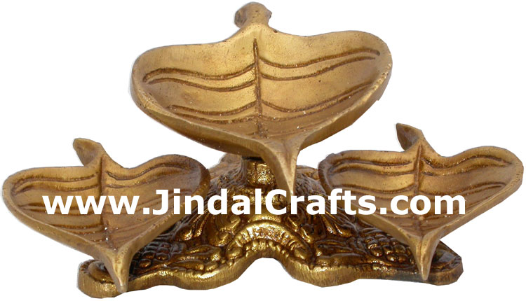 Lamp Diya Brass Made India Religious Decor Handicrafts