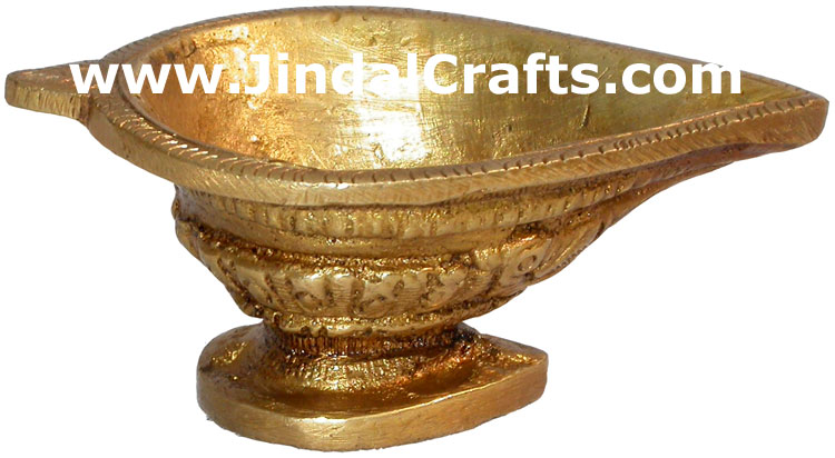Lamp Diya Brass Made India Religious Decor Handicrafts