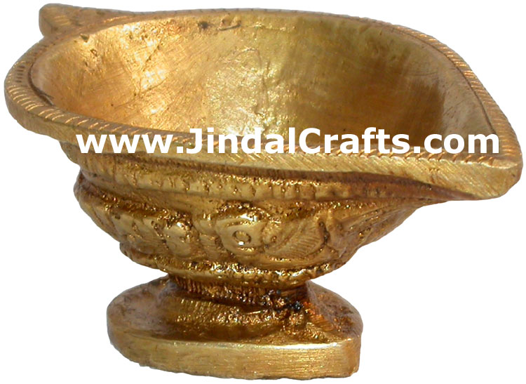 Lamp Diya Brass Made India Religious Decor Handicrafts