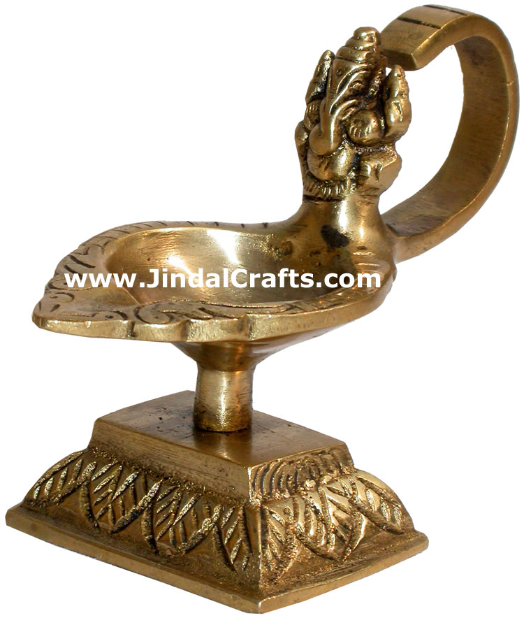 Lamp Diya Brass Made India Religious Decor Handicrafts