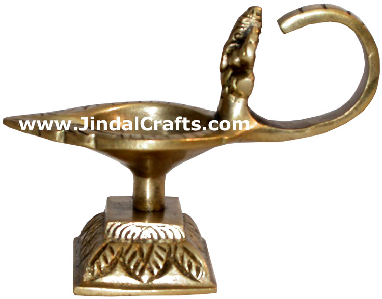 Lamp Diya Brass Made India Religious Decor Handicrafts