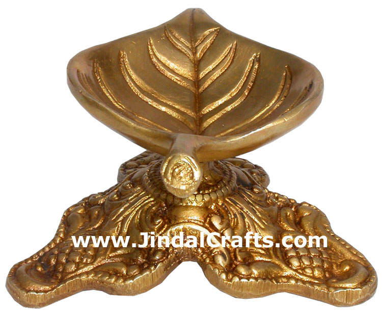 Lamp Diya Brass Made India Religious Decor Handicrafts