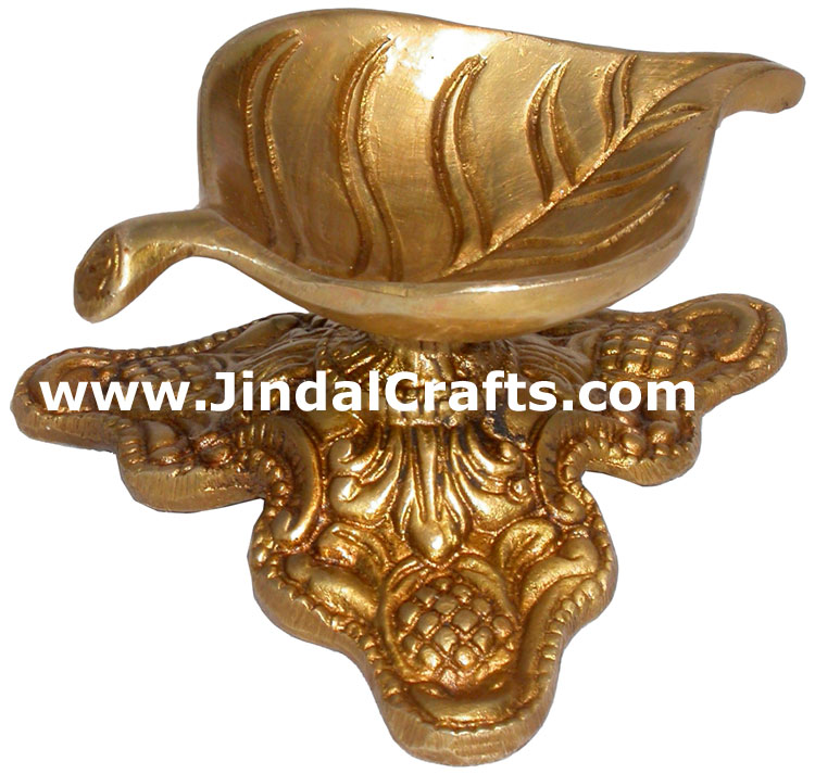 Lamp Diya Brass Made India Religious Decor Handicrafts